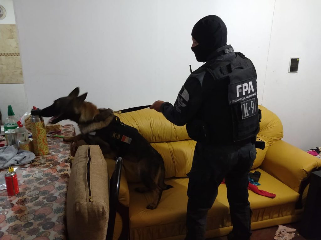 Canes encontraron droga en Valle Hermoso.