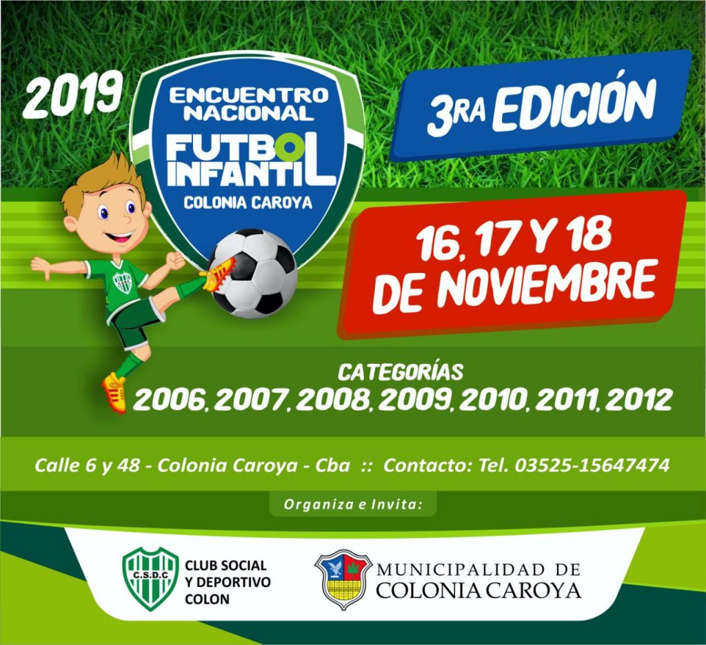 Se viene el Encuentro de Fútbol Infantil a Colonia Caroya.