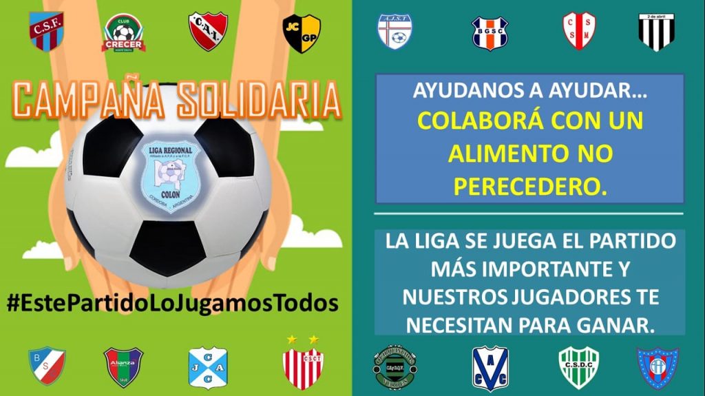 La Liga Colón se solidariza con los que más necesitan en esta cuarentena.