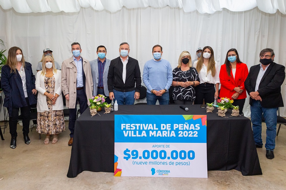 Villa María: la Provincia entregó aportes al Festival Internacional de Peñas
