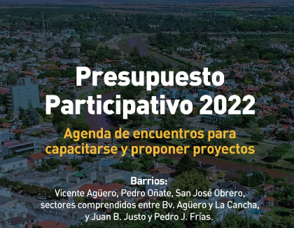 Convocan a vecinos a proponer proyectos para el Presupuesto Participativo 2022