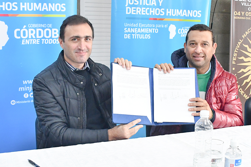 Saneamiento de títulos: firmaron convenio con el municipio de Villa de María de Río Seco
