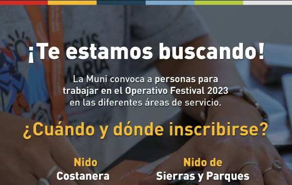 Se abre la convocatoria para las personas interesadas en trabajar en el Operativo Festival 2023