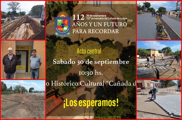 Cañada de Luque festeja sus 112 aniversario con obras y servicios para los vecinos