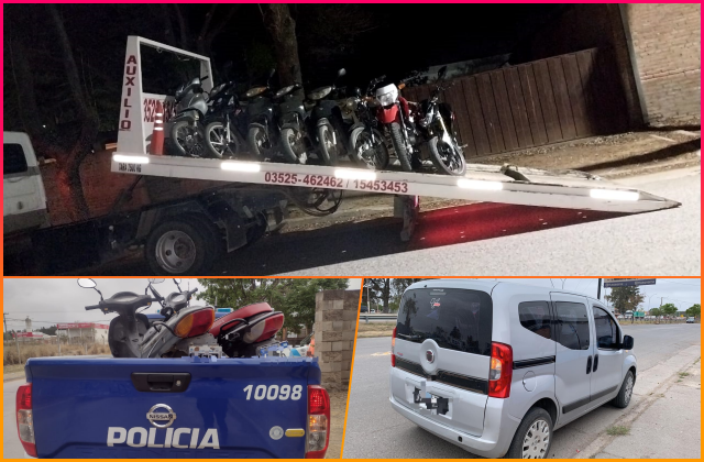Secuestro de motocicletas y accidentes en la Departamental Colón