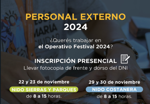 Operativo Festival 2024: está abierto el registro para trabajadores externos