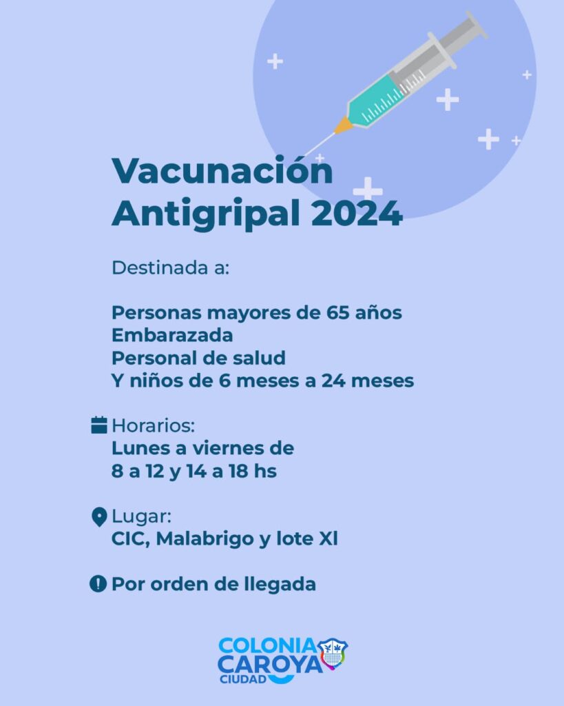 Colonia Caroya: Comienza la vacunación antigripal